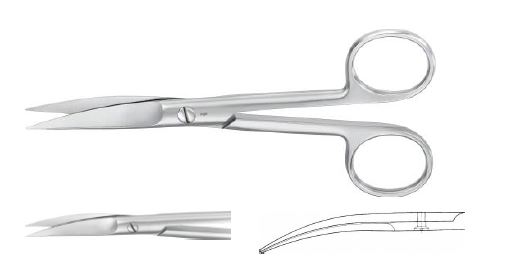 Хірургічні ножицівигнуті гострі/гострі 145 мм